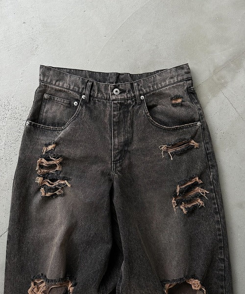 Perushu Heavy Wash Dstressed Denim Pants