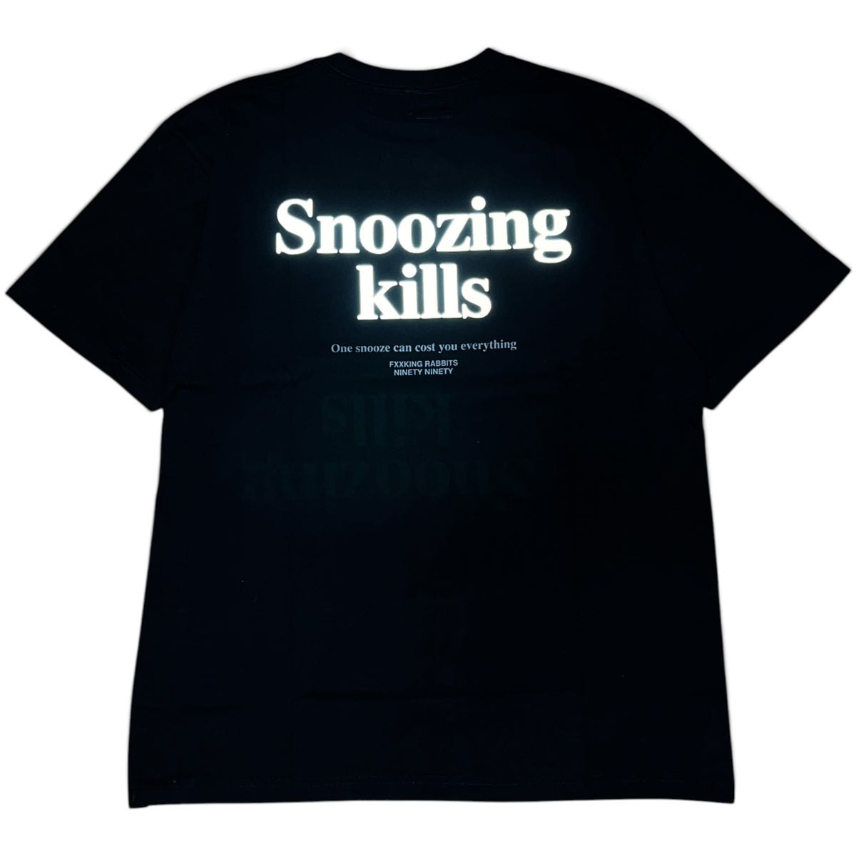 FR2闇 x 9090 Snoozing Kills T-Shirt -Night- (Reflector)