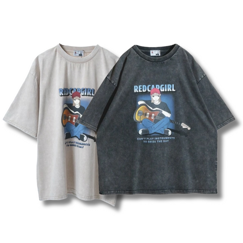 RED CAP GIRL Washed T-Shirt (Can't Play Instruments)