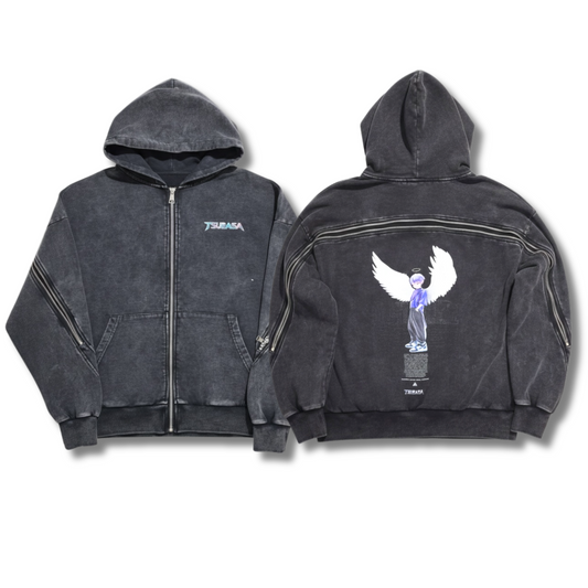 Tsubasa 3D TRAINEE ANGEL WASHED Zip Hoodie (Tsubasa)