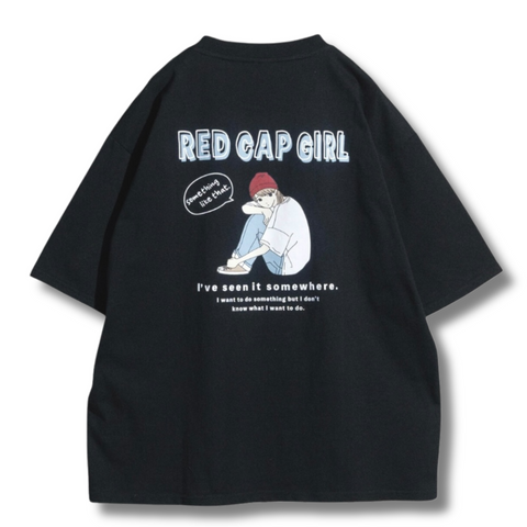 RED CAP GIRL Sitting Girl T-shirt