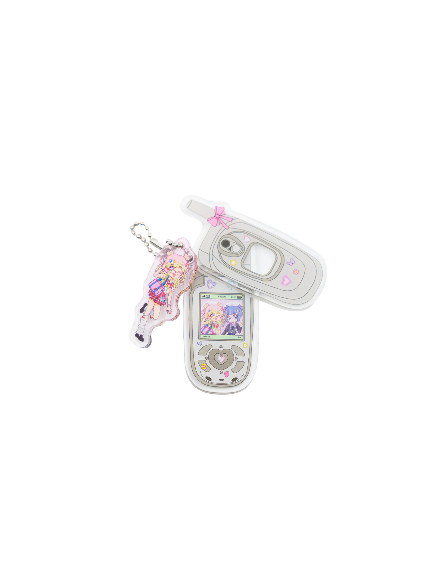 PRISM Flip Phone Keychain