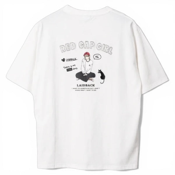 RED CAP GIRL Applique T-Shirt
