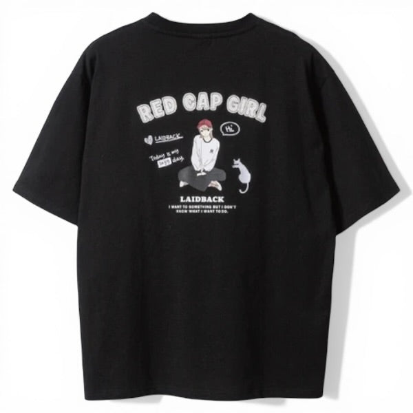RED CAP GIRL Applique T-Shirt