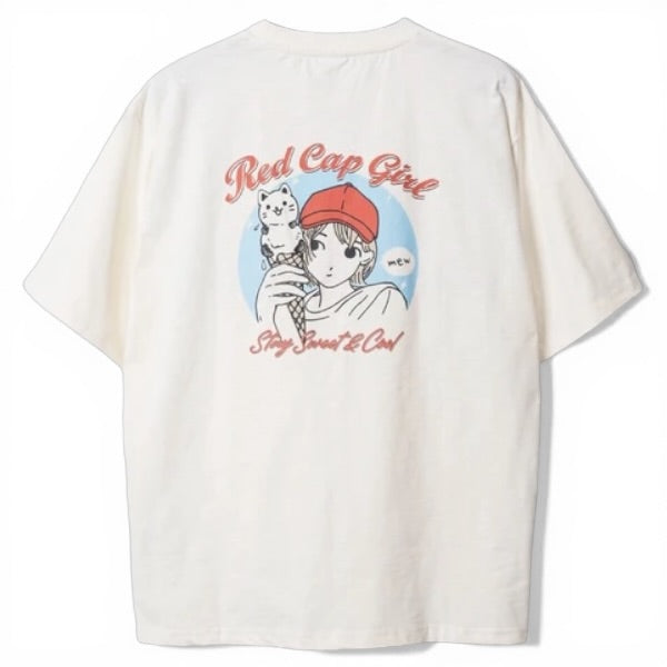 RED CAP GIRL Cat Ice Cream Cool Touch T-Shirt