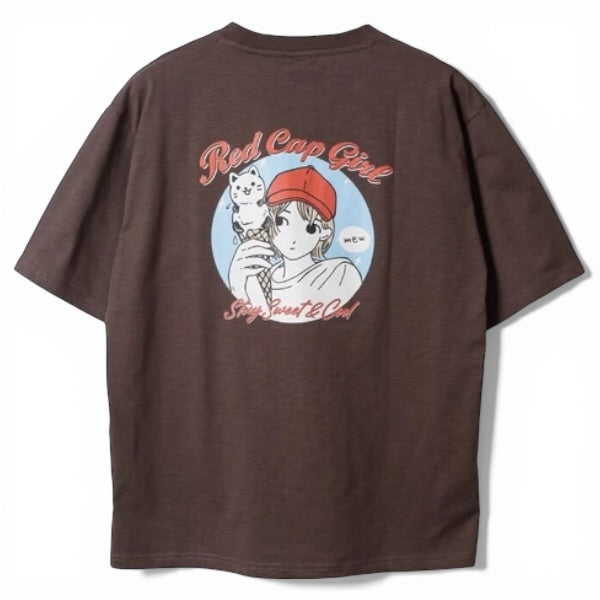 RED CAP GIRL Cat Ice Cream Cool Touch T-Shirt