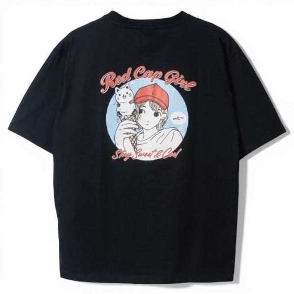 RED CAP GIRL Cat Ice Cream Cool Touch T-Shirt