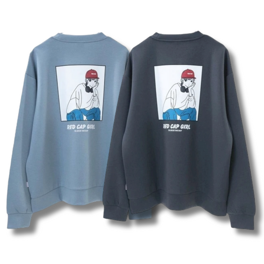 RED CAP GIRL Short Hair Girl Silk Touch Sweatshirt