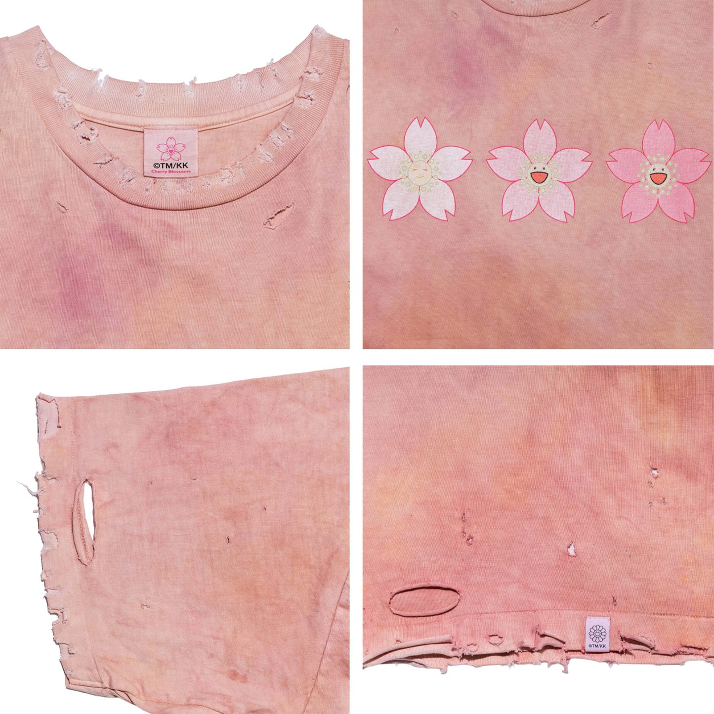 村上隆 Takashi Murakami Triple Sakura Joy” Destroyed T-shirt