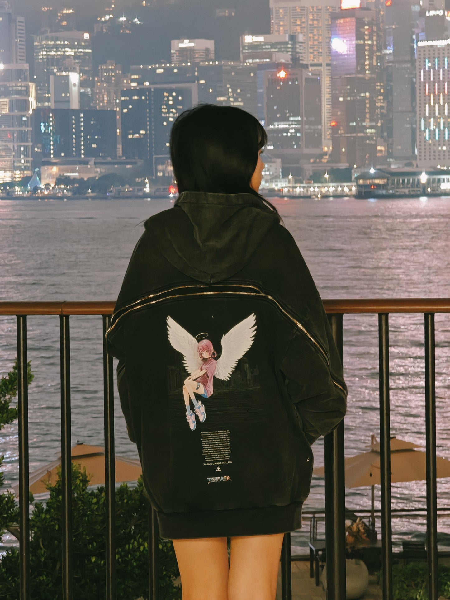 Tsubasa 3D TRAINEE ANGEL WASHED Zip Hoodie (Miu)