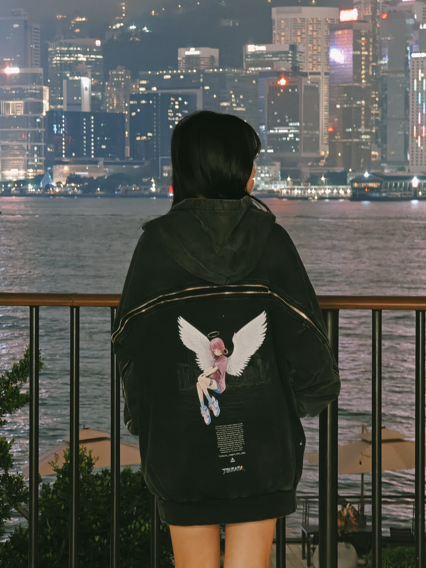 Tsubasa 3D TRAINEE ANGEL WASHED Zip Hoodie (Miu)