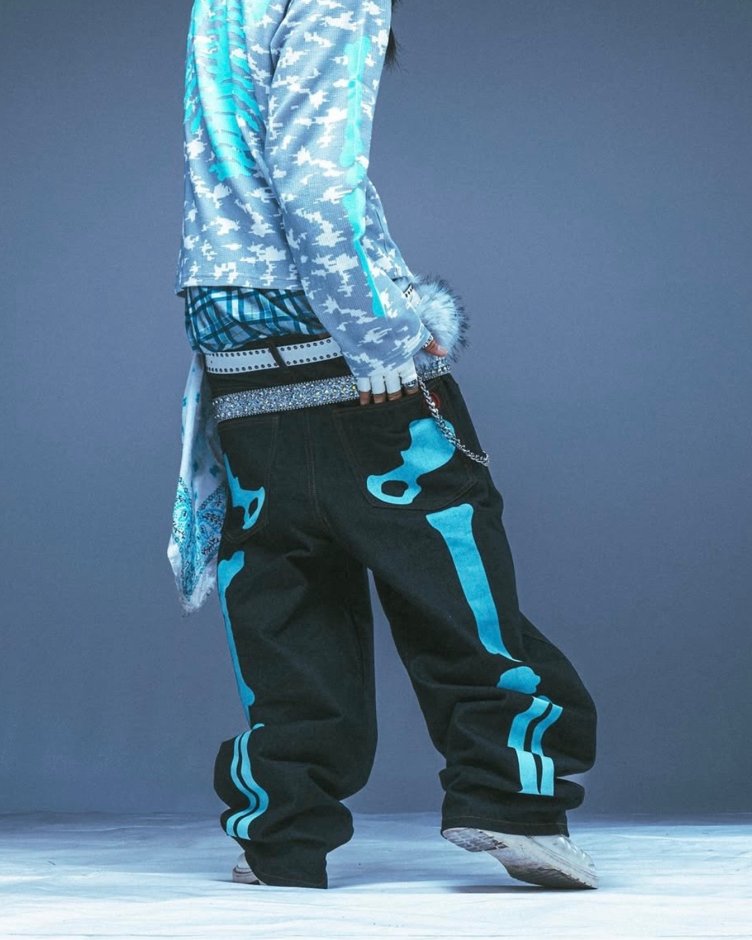 (預訂) 9090 Bone Hand Denim Pants 26FW *Glow in the dark (發售後7-14個工作天到貨）