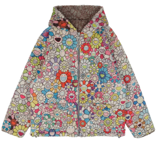 村上隆 Takashi Murakami Reversible Boa Zip Hoodie