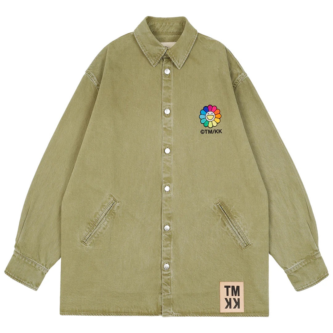村上隆 Takashi Murakami Murakami Flowers Embroidery Patch Cotton Shirts