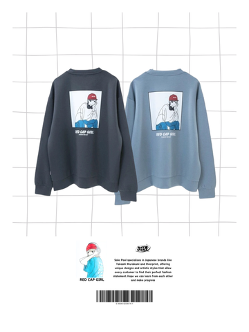 RED CAP GIRL Short Hair Girl Silk Touch Sweatshirt