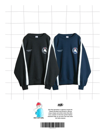 RED CAP GIRL Two-Tone Logo Sweatshirt