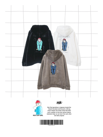 RED CAP GIRL Rabbit Fur Back Blouson Jacket