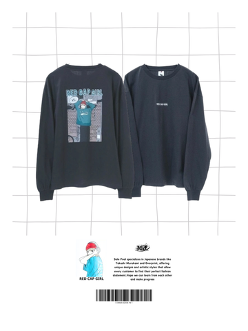 RED CAP GIRL Back Print Red cap girl Long Sleeve Tee