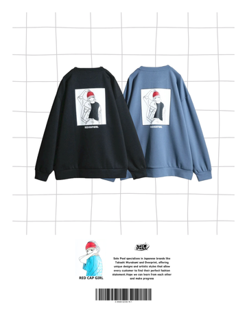 RED CAP GIRL Cardboard knit Silk Touch Sweatshirt