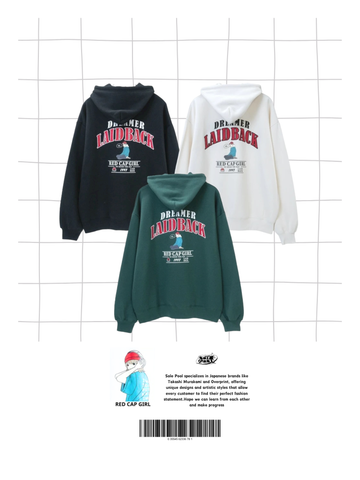 RED CAP GIRL Back Print Laid Back 1997 Hoodie