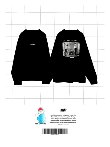 RED CAP GIRL Bicycle Cardboard knit Sweatshirt