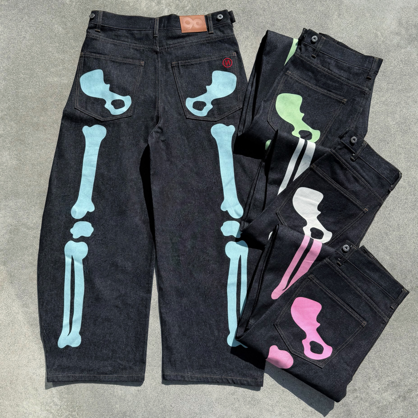 (預訂) 9090 Bone Hand Denim Pants 26FW *Glow in the dark (發售後7-14個工作天到貨）