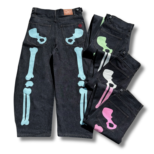 9090 Bone Hand Denim Pants 26FW *Glow in the dark