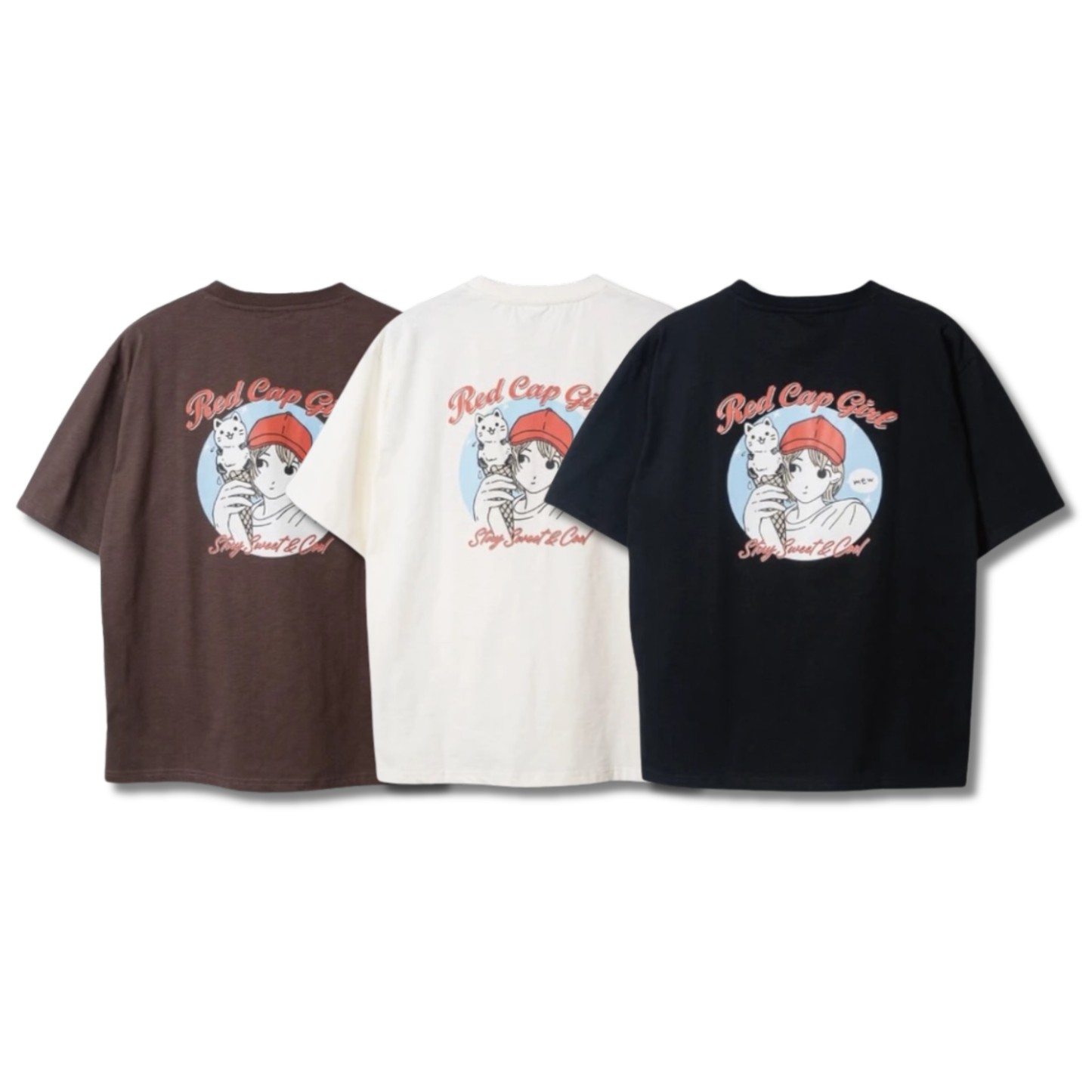 RED CAP GIRL Cat Ice Cream Cool Touch T-Shirt