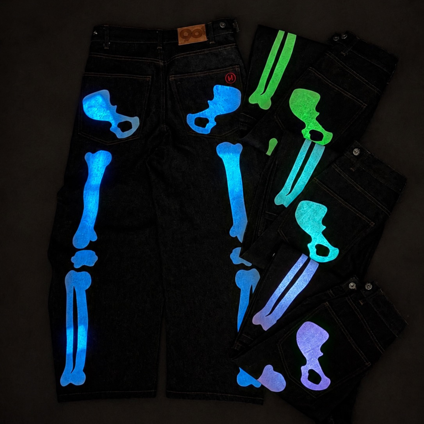 (預訂) 9090 Bone Hand Denim Pants 26FW *Glow in the dark (發售後7-14個工作天到貨）
