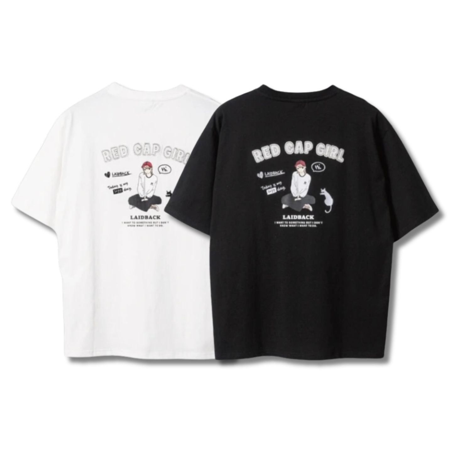 RED CAP GIRL Applique T-Shirt