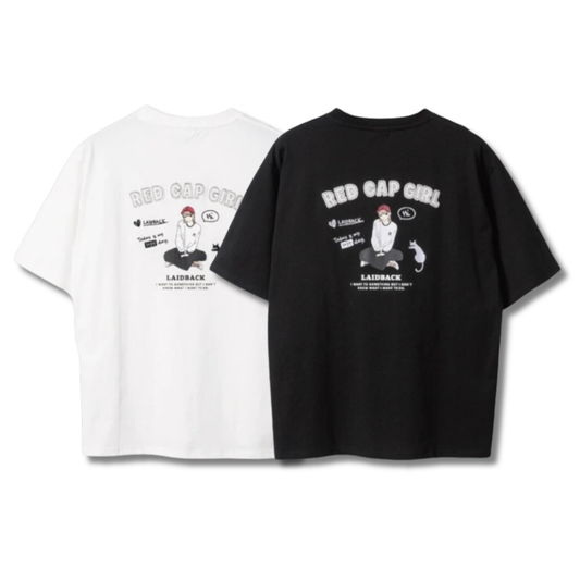 RED CAP GIRL Applique T-Shirt