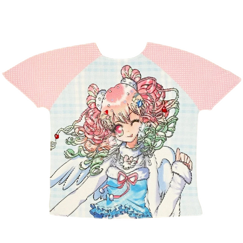 Prism x Taffy.Eye Crinkle Stretch Round Neck Shirt (Piko)