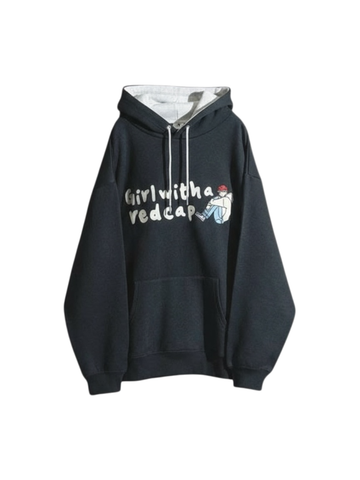 RED CAP GIRL Front Logo Hoodie