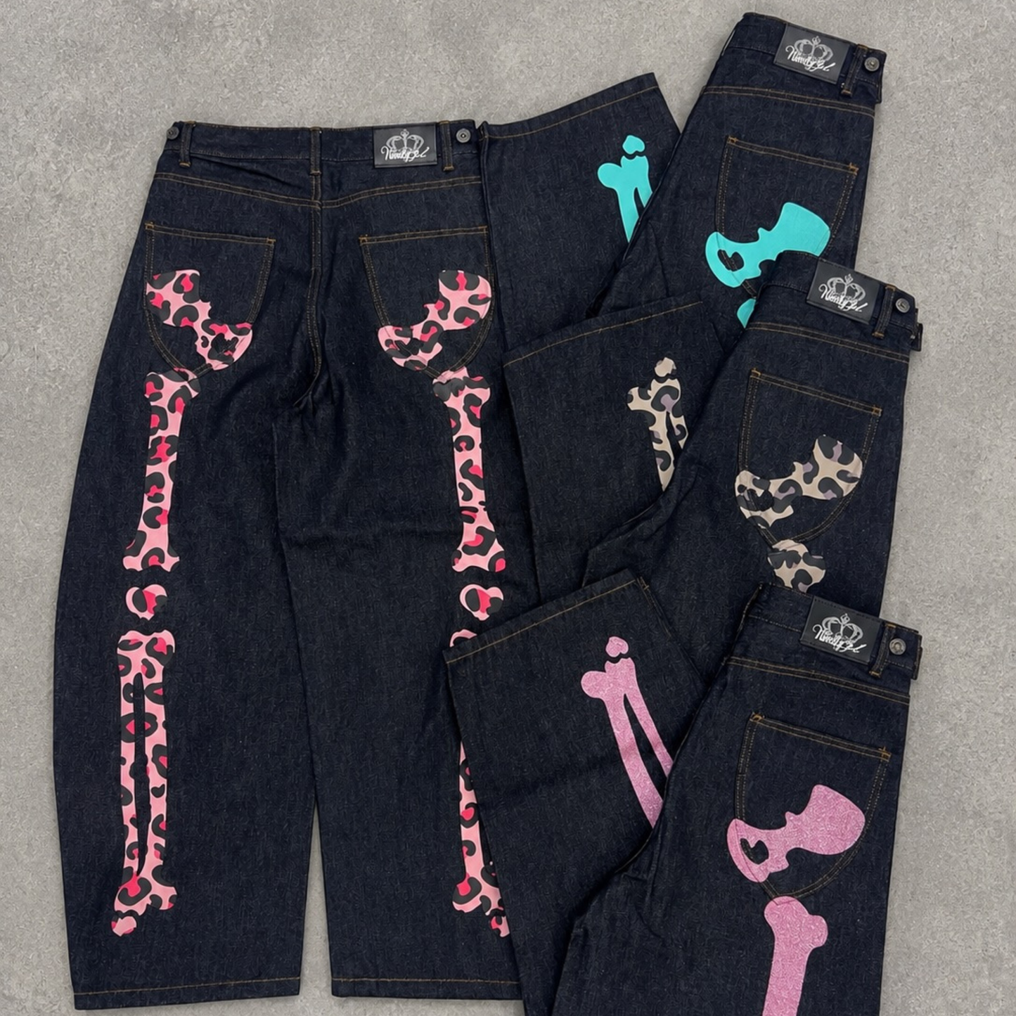 (預訂) 9090Girl Bone Heart Denim Pants (7-14個工作天到貨)