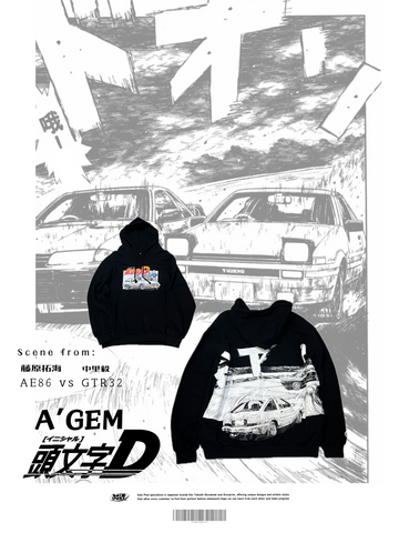 A'gem x INITIAL D Hoodie (藤原拓海 vs 中里毅)