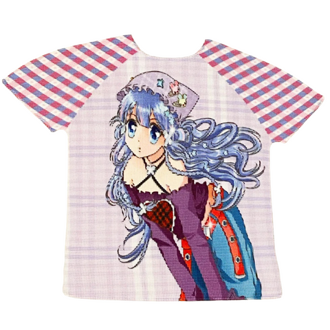 Prism x Taffy.Eye Crinkle Stretch Round Neck Shirt (Chou Chou)