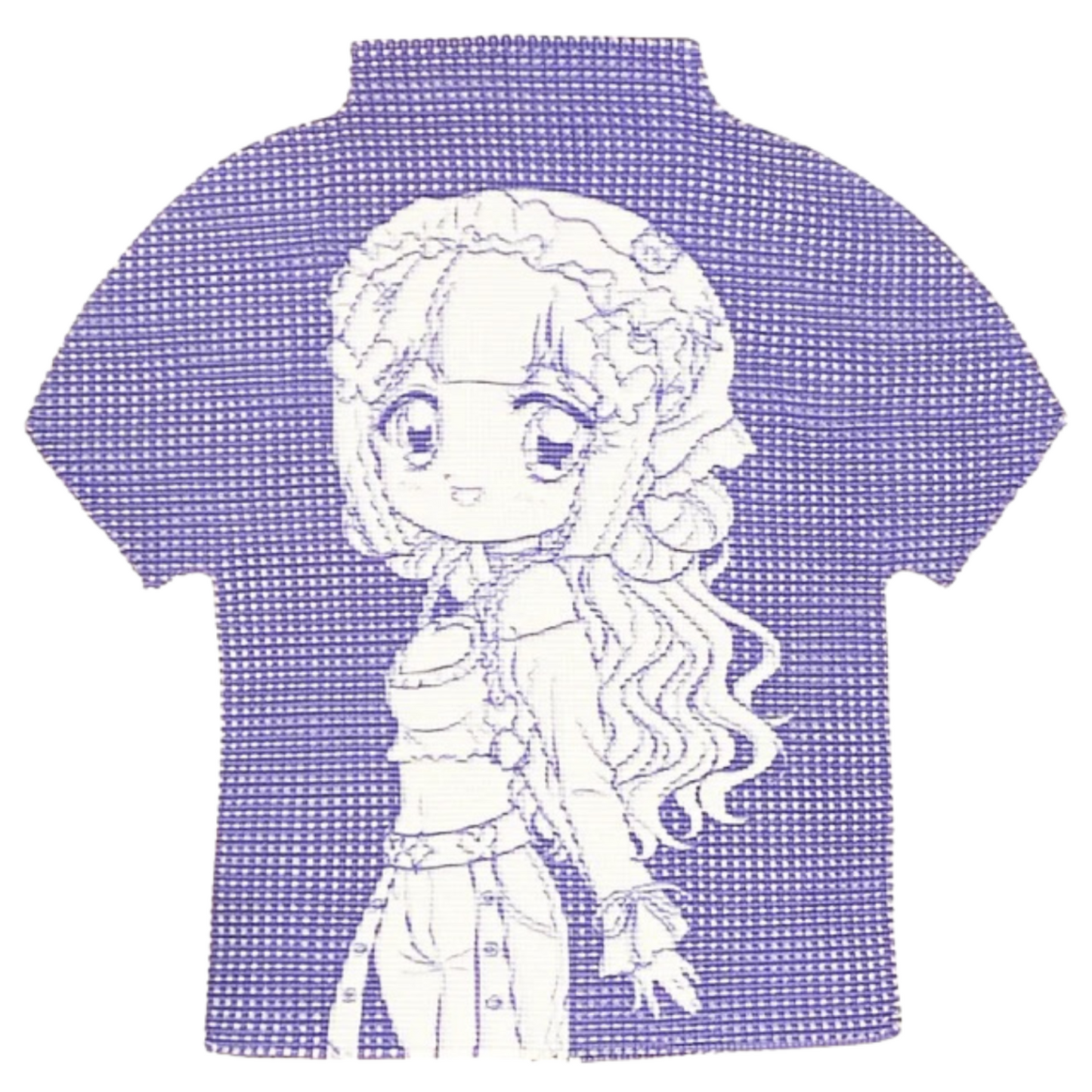 Prism Crinkle Stretch Mock Neck Shirt (Chou Chou - Purple)