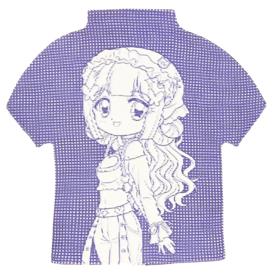 Prism Crinkle Stretch Mock Neck Shirt (Chou Chou - Purple)