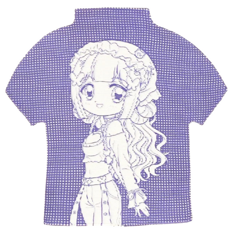 Prism Crinkle Stretch Mock Neck Shirt (Chou Chou - Purple)