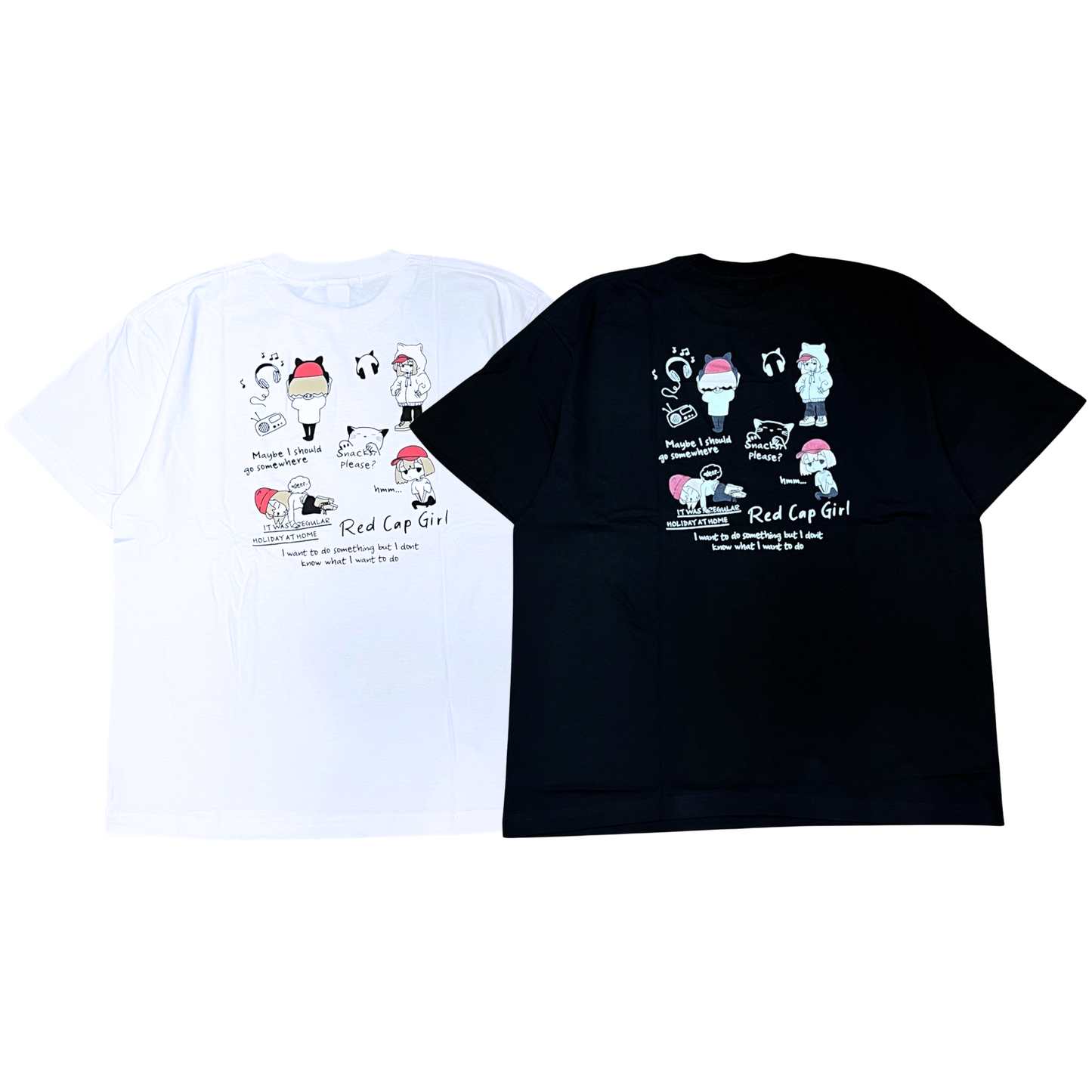 RED CAP GIRL Chibi-Style Graphic T-Shirt