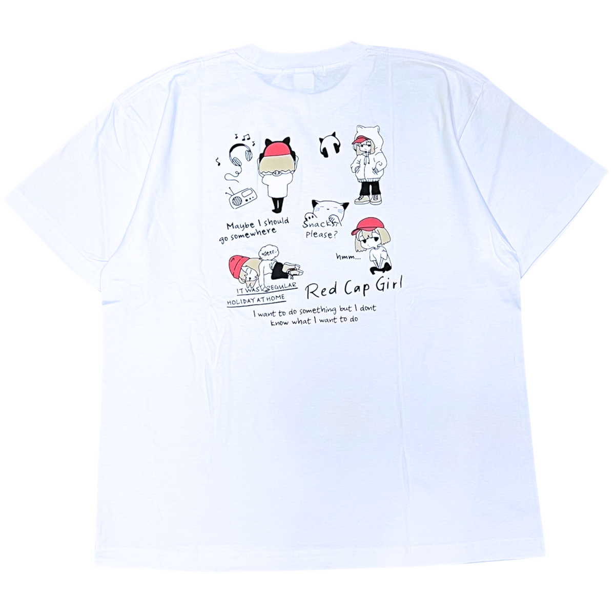 RED CAP GIRL Chibi-Style Graphic T-Shirt