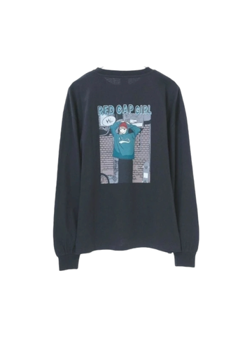 RED CAP GIRL Back Print Red cap girl Long Sleeve Tee