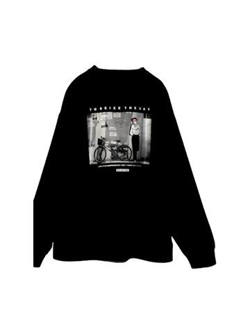 RED CAP GIRL Bicycle Cardboard knit Sweatshirt