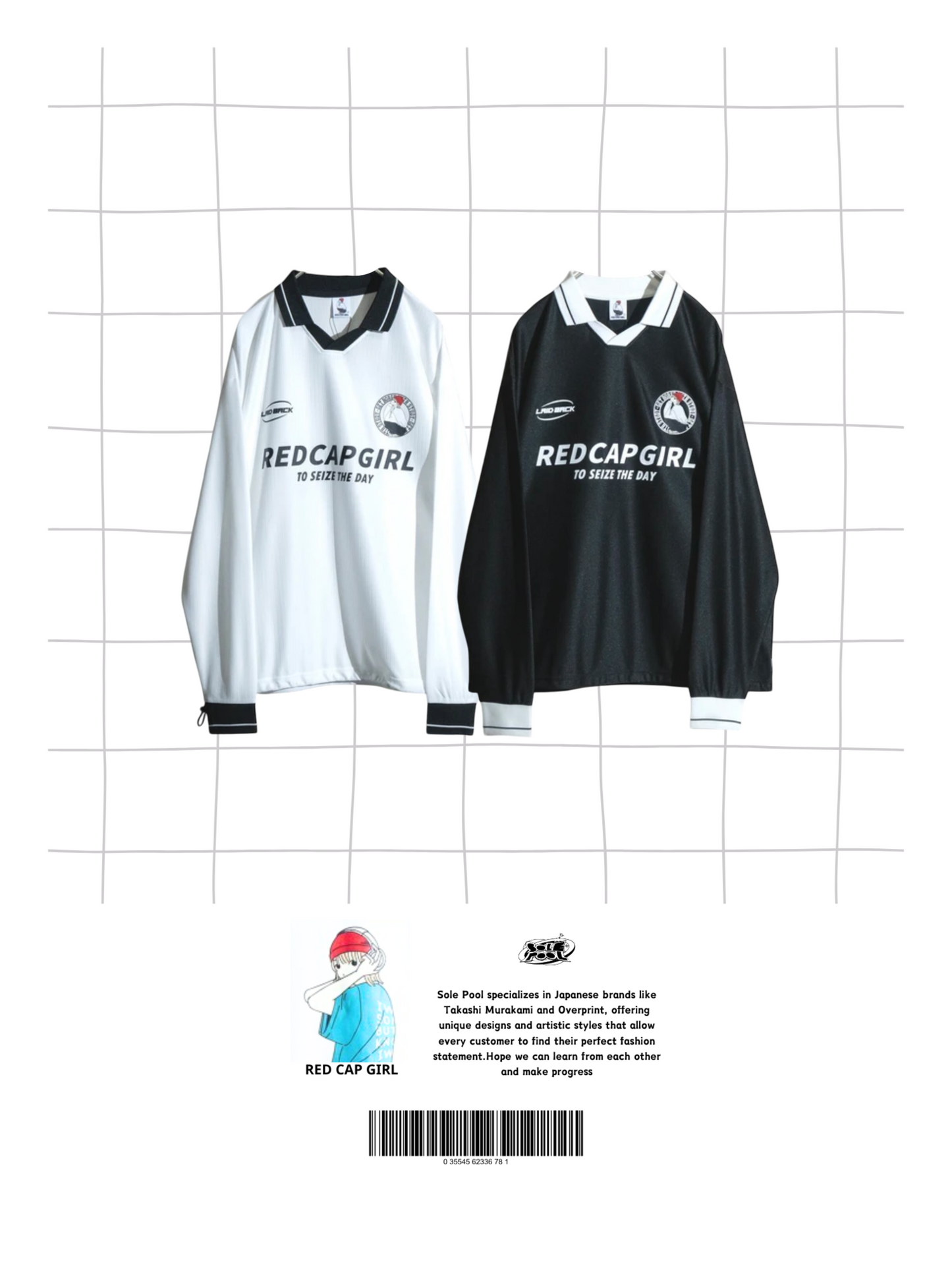 RED CAP GIRL Shirt Stripe Button