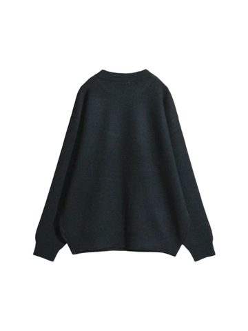 RED CAP GIRL Front Laid Back Knitwear Jacquard Crewneck