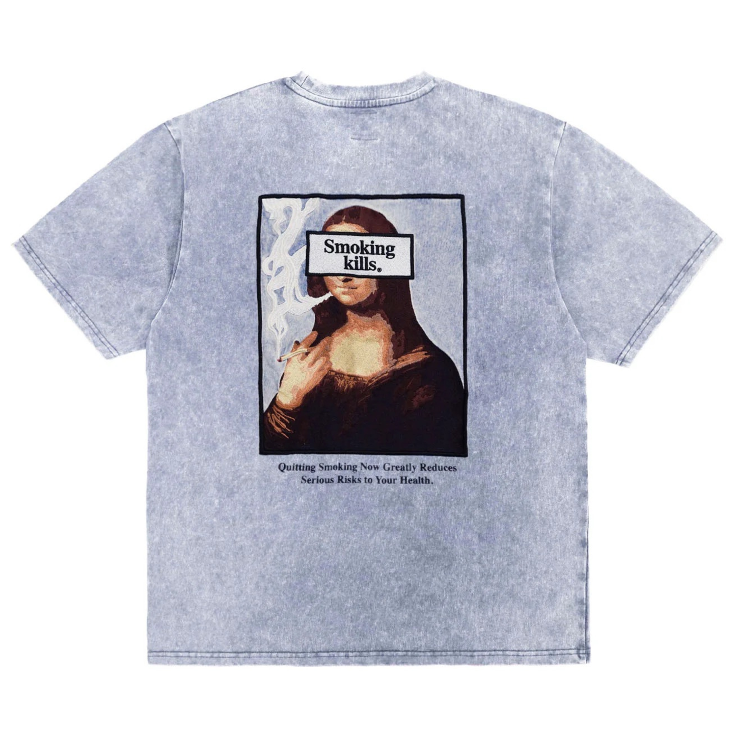 FR2 Acid Wash Smoking kills Embroidery Art T-shirt
