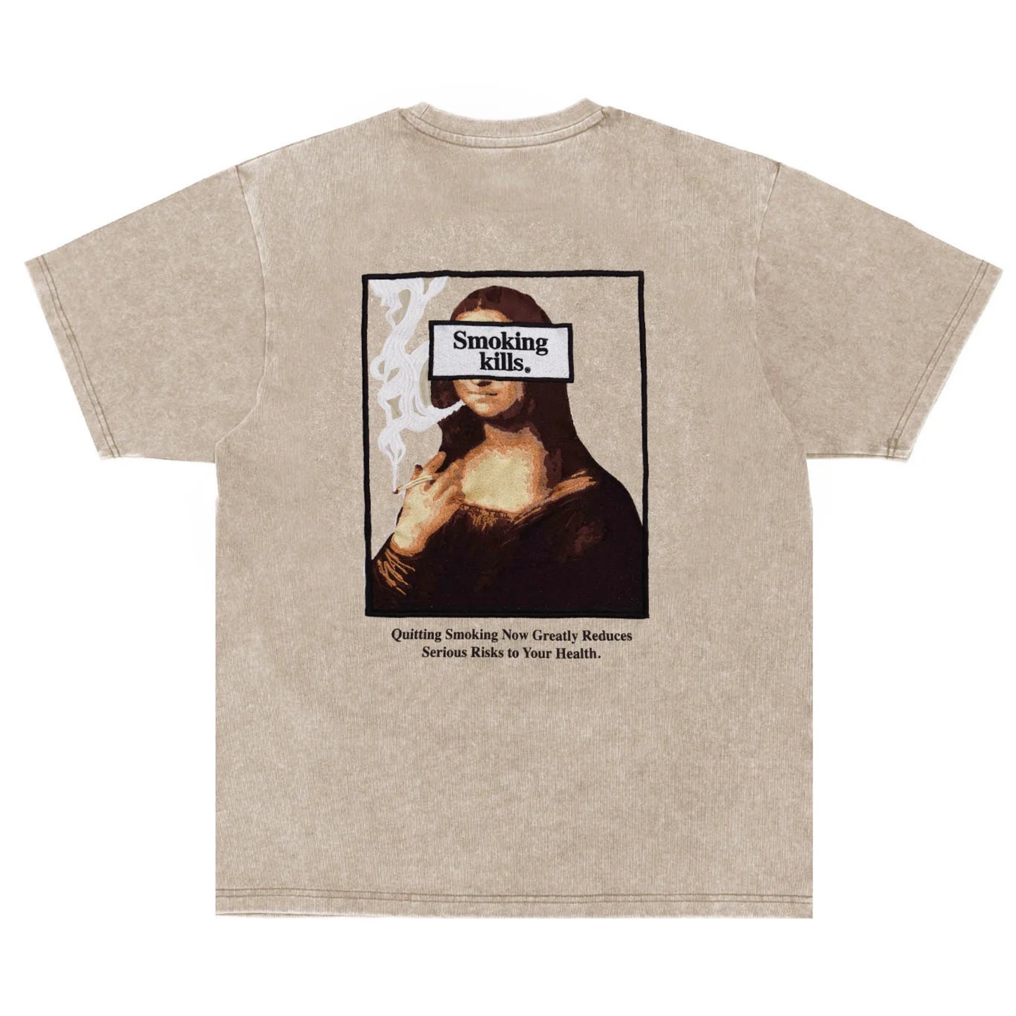 FR2 Acid Wash Smoking kills Embroidery Art T-shirt