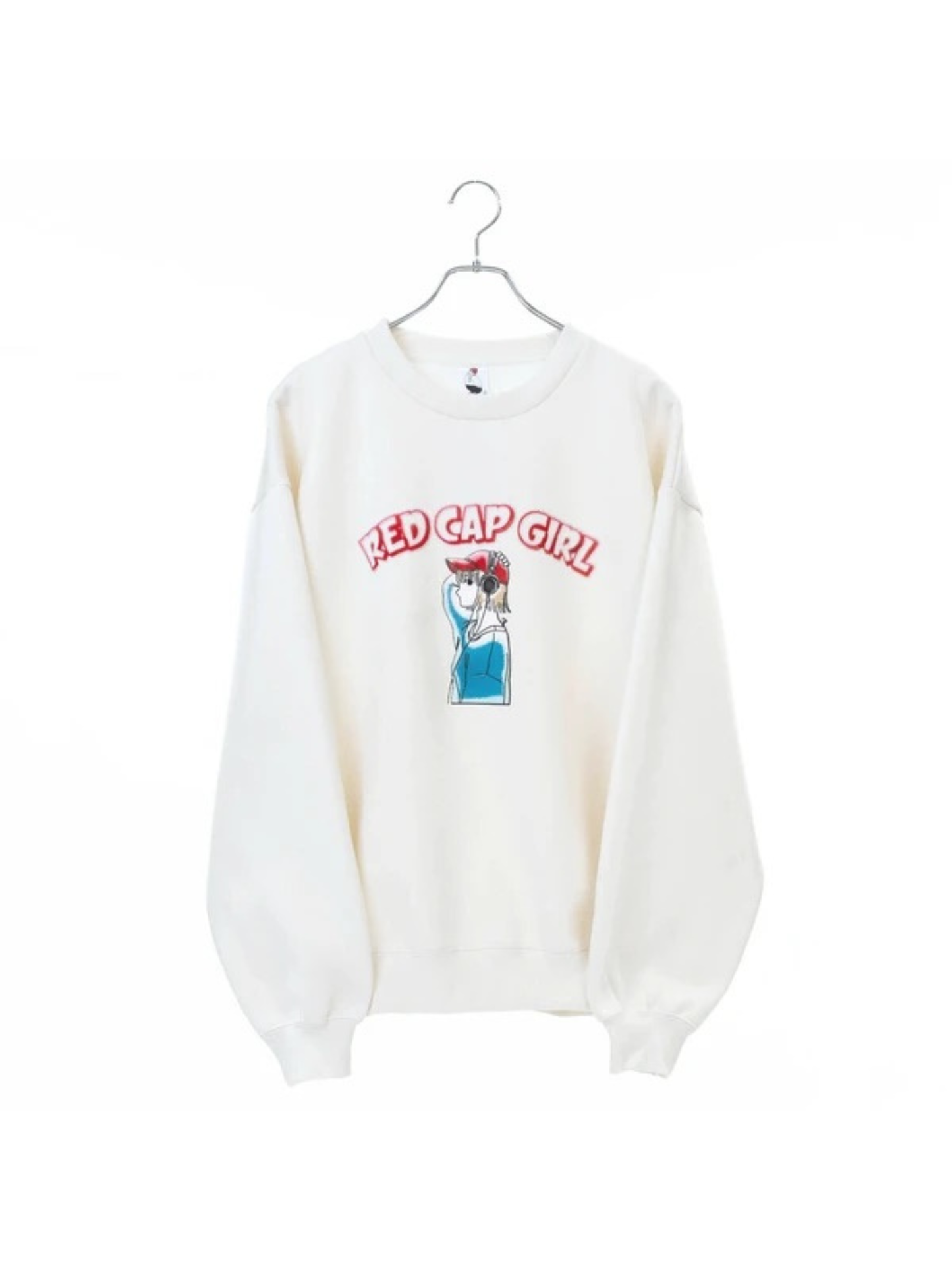 RED CAP GIRL Front Flocking Finish Sweatshirt