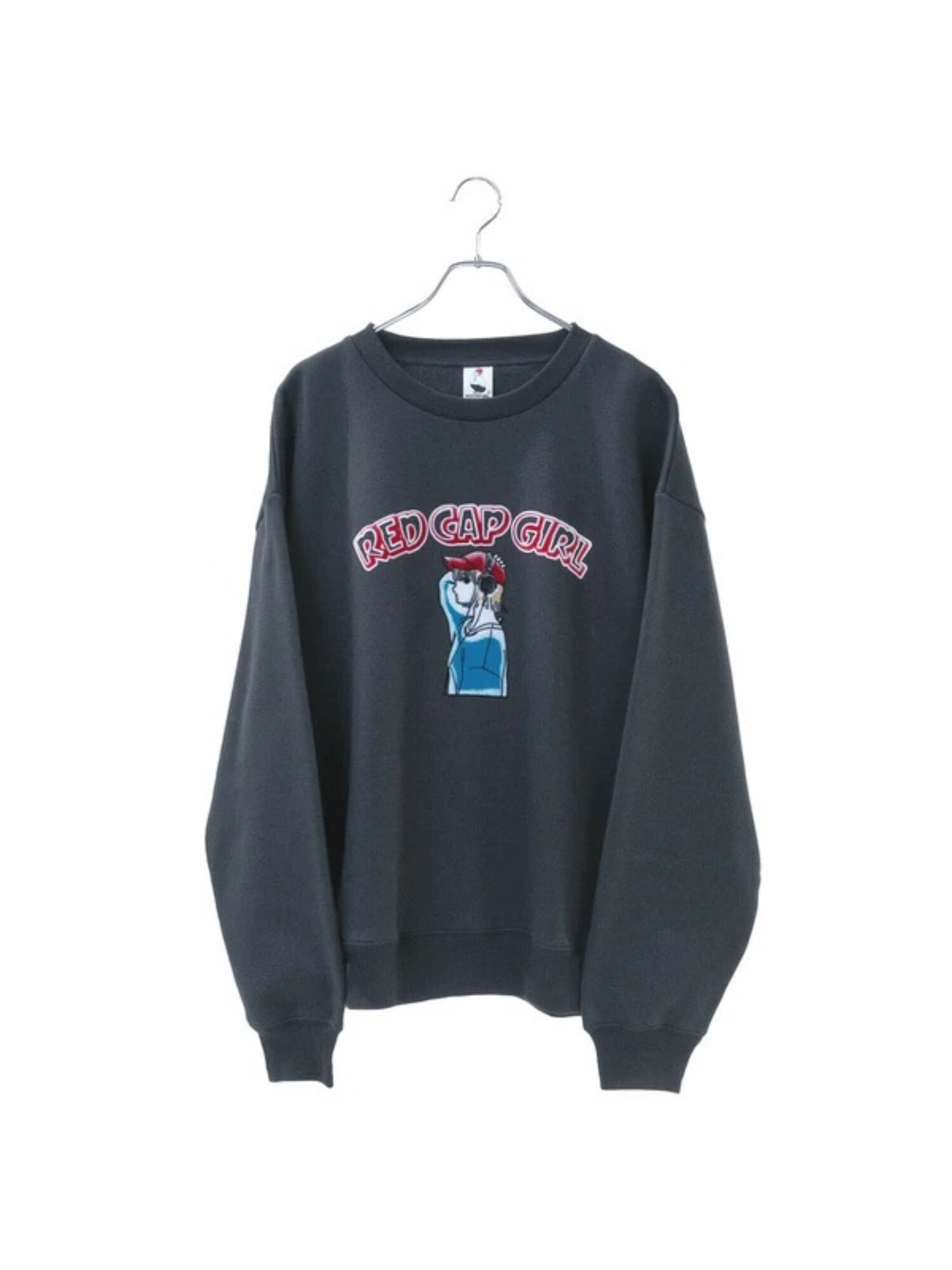 RED CAP GIRL Front Flocking Finish Sweatshirt