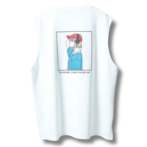 RED CAP GIRL Back Print Cool Touch Vest